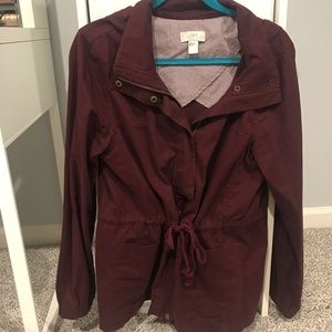 Burgundy coat!